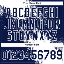 Load image into Gallery viewer, Custom White Navy 3D Pattern Abstract Brush Stroke Two-Button Unisex Softball Jersey