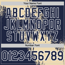 Load image into Gallery viewer, Custom Cream Navy-White 3D Pattern Abstract Brush Stroke Two-Button Unisex Softball Jersey