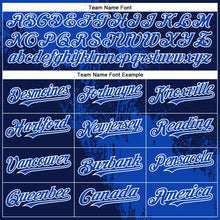 Load image into Gallery viewer, Custom Thunder Blue Navy-White 3D Pattern Abstract Brush Stroke Two-Button Unisex Softball Jersey