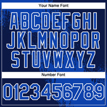 Load image into Gallery viewer, Custom Thunder Blue Navy-White 3D Pattern Abstract Brush Stroke Two-Button Unisex Softball Jersey