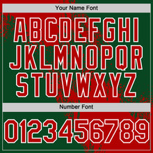 Load image into Gallery viewer, Custom Red Green-White 3D Pattern Abstract Brush Stroke Two-Button Unisex Softball Jersey