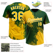 Load image into Gallery viewer, Custom Yellow Green-White 3D Pattern Abstract Brush Stroke Two-Button Unisex Softball Jersey