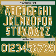 Load image into Gallery viewer, Custom Old Gold Green-White 3D Pattern Abstract Brush Stroke Two-Button Unisex Softball Jersey