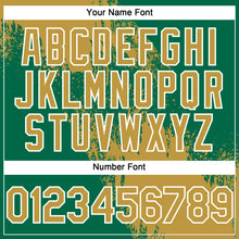 Load image into Gallery viewer, Custom Old Gold Kelly Green-White 3D Pattern Abstract Brush Stroke Two-Button Unisex Softball Jersey