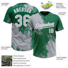 Load image into Gallery viewer, Custom Gray Kelly Green-White 3D Pattern Abstract Brush Stroke Two-Button Unisex Softball Jersey
