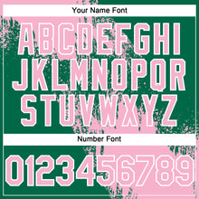 Load image into Gallery viewer, Custom Light Pink Kelly Green-White 3D Pattern Abstract Brush Stroke Two-Button Unisex Softball Jersey