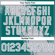 Load image into Gallery viewer, Custom Gray Teal-White 3D Pattern Abstract Brush Stroke Two-Button Unisex Softball Jersey