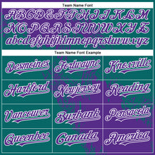 Load image into Gallery viewer, Custom Purple Teal-White 3D Pattern Abstract Brush Stroke Two-Button Unisex Softball Jersey
