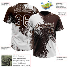 Load image into Gallery viewer, Custom White Brown 3D Pattern Abstract Brush Stroke Two-Button Unisex Softball Jersey