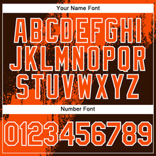 Load image into Gallery viewer, Custom Orange Brown-White 3D Pattern Abstract Brush Stroke Two-Button Unisex Softball Jersey