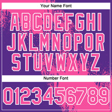 Load image into Gallery viewer, Custom Pink Purple-White 3D Pattern Abstract Brush Stroke Two-Button Unisex Softball Jersey