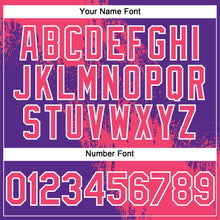 Load image into Gallery viewer, Custom Neon Pink Purple-White 3D Pattern Abstract Brush Stroke Two-Button Unisex Softball Jersey