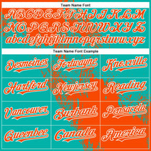 Load image into Gallery viewer, Custom Orange Aqua-White 3D Pattern Abstract Brush Stroke Two-Button Unisex Softball Jersey