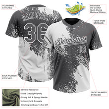 Load image into Gallery viewer, Custom White Steel Gray 3D Pattern Abstract Brush Stroke Two-Button Unisex Softball Jersey