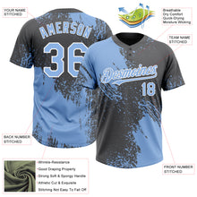 Load image into Gallery viewer, Custom Light Blue Steel Gray-White 3D Pattern Abstract Brush Stroke Two-Button Unisex Softball Jersey
