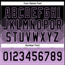 Load image into Gallery viewer, Custom Black Light Purple 3D Gradient Square Shape Two-Button Unisex Softball Jersey