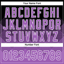 Load image into Gallery viewer, Custom Black Medium Purple-White 3D Gradient Square Shape Two-Button Unisex Softball Jersey