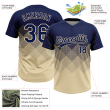 Load image into Gallery viewer, Custom Navy Cream 3D Gradient Square Shape Two-Button Unisex Softball Jersey