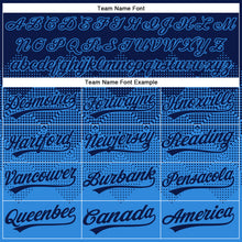 Load image into Gallery viewer, Custom Navy Electric Blue 3D Gradient Square Shape Two-Button Unisex Softball Jersey