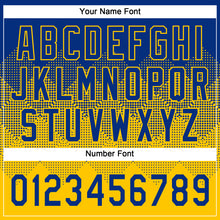 Load image into Gallery viewer, Custom Royal Yellow 3D Gradient Square Shape Two-Button Unisex Softball Jersey