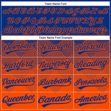 Load image into Gallery viewer, Custom Royal Orange 3D Gradient Square Shape Two-Button Unisex Softball Jersey