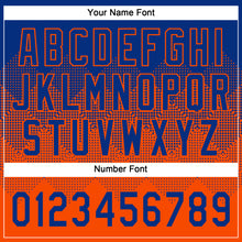 Load image into Gallery viewer, Custom Royal Orange 3D Gradient Square Shape Two-Button Unisex Softball Jersey