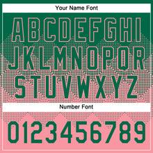 Load image into Gallery viewer, Custom Kelly Green Medium Pink 3D Gradient Square Shape Two-Button Unisex Softball Jersey