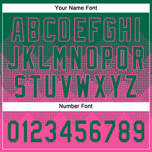 Load image into Gallery viewer, Custom Kelly Green Pink 3D Gradient Square Shape Two-Button Unisex Softball Jersey