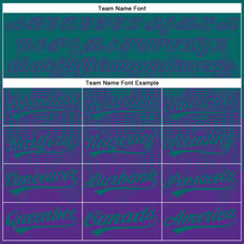 Load image into Gallery viewer, Custom Teal Purple 3D Gradient Square Shape Two-Button Unisex Softball Jersey