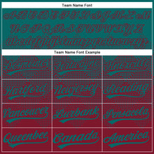 Load image into Gallery viewer, Custom Teal Crimson 3D Gradient Square Shape Two-Button Unisex Softball Jersey