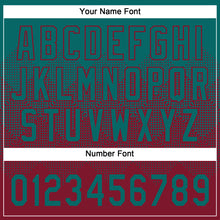 Load image into Gallery viewer, Custom Teal Crimson 3D Gradient Square Shape Two-Button Unisex Softball Jersey