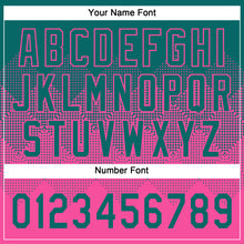 Load image into Gallery viewer, Custom Teal Pink 3D Gradient Square Shape Two-Button Unisex Softball Jersey