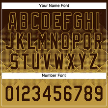 Load image into Gallery viewer, Custom Brown Old Gold 3D Gradient Square Shape Two-Button Unisex Softball Jersey