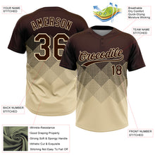 Load image into Gallery viewer, Custom Brown Cream 3D Gradient Square Shape Two-Button Unisex Softball Jersey