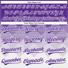Load image into Gallery viewer, Custom Purple White 3D Gradient Square Shape Two-Button Unisex Softball Jersey