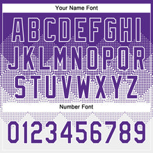 Load image into Gallery viewer, Custom Purple White 3D Gradient Square Shape Two-Button Unisex Softball Jersey