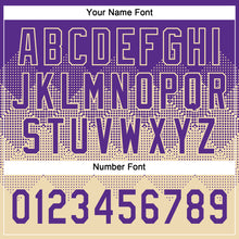 Load image into Gallery viewer, Custom Purple Cream 3D Gradient Square Shape Two-Button Unisex Softball Jersey