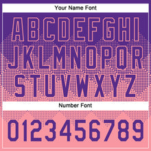 Load image into Gallery viewer, Custom Purple Medium Pink 3D Gradient Square Shape Two-Button Unisex Softball Jersey