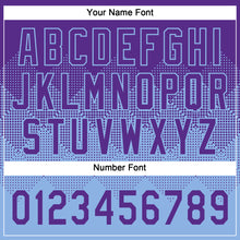 Load image into Gallery viewer, Custom Purple Light Blue 3D Gradient Square Shape Two-Button Unisex Softball Jersey