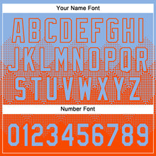 Load image into Gallery viewer, Custom Light Blue Orange 3D Gradient Square Shape Two-Button Unisex Softball Jersey