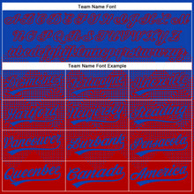 Load image into Gallery viewer, Custom Thunder Blue Red 3D Gradient Square Shape Two-Button Unisex Softball Jersey