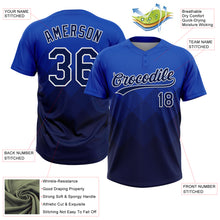 Load image into Gallery viewer, Custom Thunder Blue Navy-White 3D Gradient Square Shape Two-Button Unisex Softball Jersey
