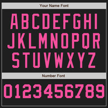 Load image into Gallery viewer, Custom Black White-Pink Pinstripe Authentic Split Fashion Baseball Jersey