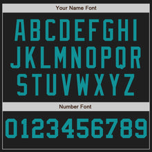 Load image into Gallery viewer, Custom Black White-Teal Pinstripe Authentic Split Fashion Baseball Jersey