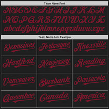 Load image into Gallery viewer, Custom Black Cream-Crimson Pinstripe Authentic Split Fashion Baseball Jersey