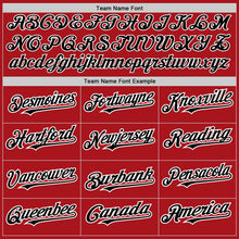 Load image into Gallery viewer, Custom Red White-Black Pinstripe Authentic Split Fashion Baseball Jersey