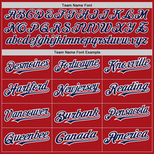 Load image into Gallery viewer, Custom Red White-Navy Pinstripe Authentic Split Fashion Baseball Jersey