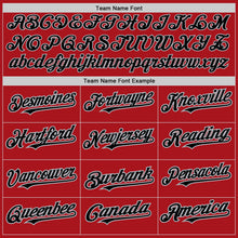 Load image into Gallery viewer, Custom Red Black-Gray Pinstripe Authentic Split Fashion Baseball Jersey
