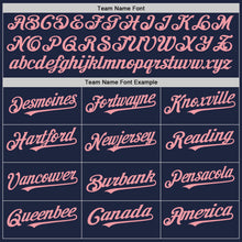 Load image into Gallery viewer, Custom Navy White-Medium Pink Pinstripe Authentic Split Fashion Baseball Jersey