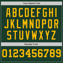 Load image into Gallery viewer, Custom Green White-Gold Pinstripe Authentic Split Fashion Baseball Jersey